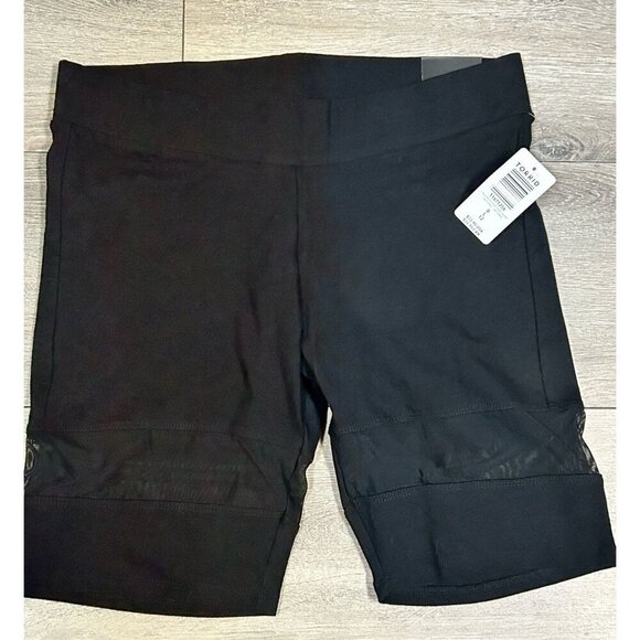 Torrid Women's Plus Black Mesh Inset Bike Shorts Size L 12 - Picture 2 of 6